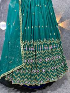 Vestido de trabajo de secuencia de bordado pesado completo y parte inferior completamente cosida Dupatta de calidad premium - Product Image 2