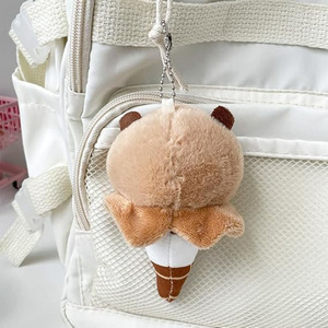 Llavero de peluche de capibara con diseño de helado y cara sonriente, ideal como adorno para mochilas o bolsos, regalo promocional 8603 - Product Image 4