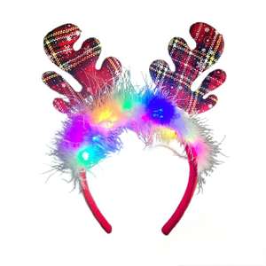 عيد الميلاد للأطفال قرون عيد الميلاد مع أضواء ليد لطيف-قبعة سانتا عقال - Product Image 1