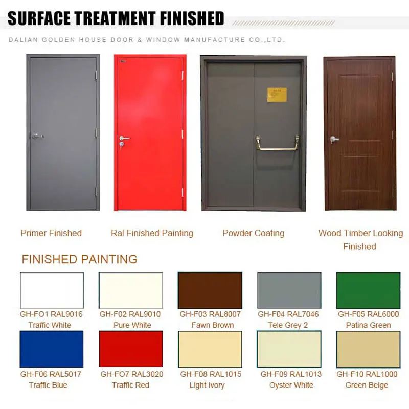 USA Standard Single Leaf Steel Fire Exit Door with Panic Bar
