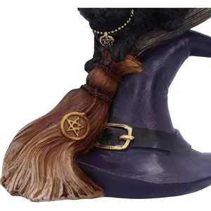 Adorno de Gato Negro Encantado - Artesanía de Resina para Halloween con Pose Mística, Decoración Hechizada para el Hogar y Fiestas - Product Image 3