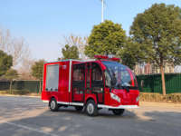 Camion de pompiers électrique à double rangée de 5 places, réservoir d'eau de 1T, canon à eau haute pression, outils de lutte contre l'incendie personnalisables, etc.