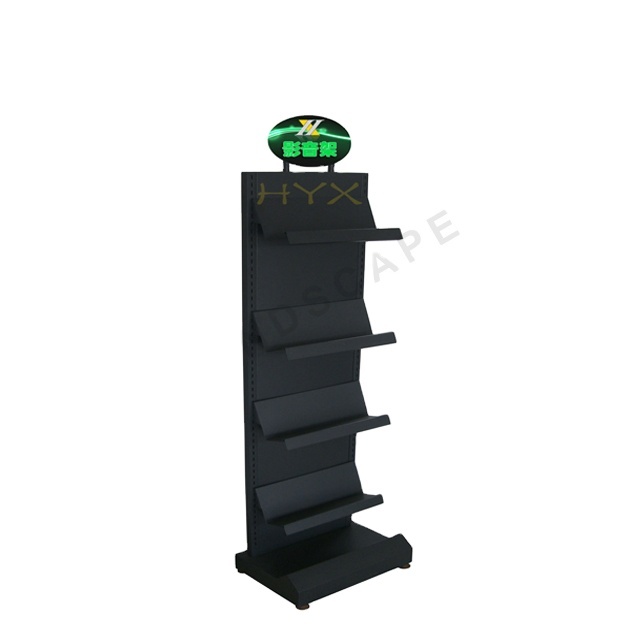 Custom made metal display rack/black iron stand for CD