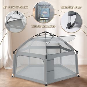 <span class=keywords><strong>Tente</strong></span> de jeu portable pour enfants à montage rapide, anti-<span class=keywords><strong>UV</strong></span>, pour la plage et l'extérieur, parc de jeu pop-up pour bébés, <span class=keywords><strong>tente</strong></span>-cabane pour bébés avec tapis de sol - Product Image 6