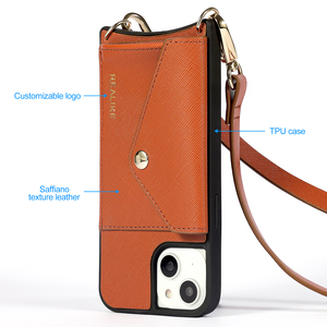 Affiano-cartera de cuero para teléfono móvil, funda cruzada de cuero con Soporte para tarjeta de crédito, para iPhone 14 - Product Image 5