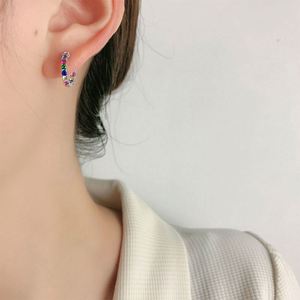 Aretes de Aro de Plata Esterlina 925 con Diseño de Arcoíris para Mujer - Regalos para Bodas y Cumpleaños - Product Image 5