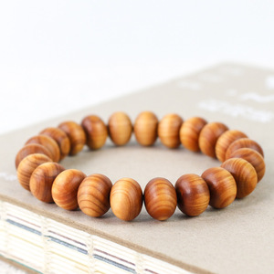 Cliff Cypress <b>Bracelet</b> 9x12mm Abacus Beads Unisex Jewelry Collectible Wooden Buddhist Beads - Product Image 2