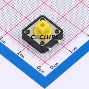 TS-1094TS-B3D2-T-Y Tactile Switch SMD-4P,12x12mm Switch 2.5N Vertical Mount 12mm 12mm - Product Image 1