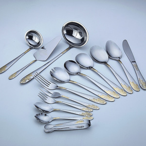 Juego de cubiertos vintage de estilo palaciego para <span class=keywords><strong>12</strong></span> <span class=keywords><strong>personas</strong></span>, 72 piezas al por mayor, juego de cubiertos de plata de acero inoxidable - Product Image 6