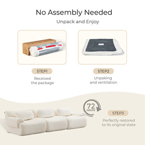 Contemporary Three-Seater Modular Sectional Sofa Vacuum Packed Chenille Pillow Back No Assembly Leisure Couch for Living Room - Product Image 6