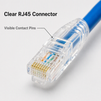 Kabel Jumper Listrik Handal dengan Perakitan Tahan Lama Konektor RJ45 Transparan Tembaga Telanjang CAT 6 UTP 26AWG 28AWG Kecepatan Tinggi