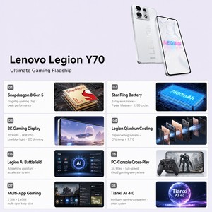 โทรศัพท์เกมมิ่ง Legion Y70 รุ่นใหม่ล่าสุด พร้อม Snapdragon 8 Gen5, หน้าจอ 6.8 นิ้ว 144Hz 2K, แบตเตอรี่ 8000mAh |   โทรศัพท์สำหรับเล่นเกมบนพีซี - Product Image 2