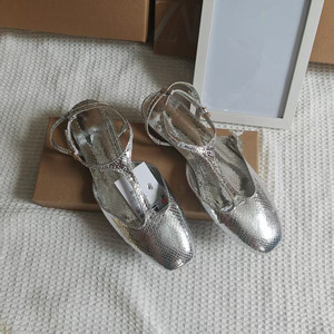 <span class=keywords><strong>Sandalias</strong></span> planas con hebilla dorada para <span class=keywords><strong>mujer</strong></span>, zapatos de moda con correa trasera hueca, venta al por mayor en Stock - Product Image 3