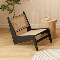 Fauteuil Kangourou en Rotin Style Wabi-Sabi, Chaise Simple avec Dossier pour Homestay, Balcon et Mobilier de Maison de Loisirs