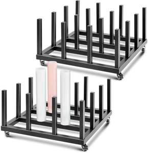 Porte-rouleaux de vinyle 16 rouleaux, organisateur de <span class=keywords><strong>tourne</strong></span>-disques à noyau carré - Product Image 1