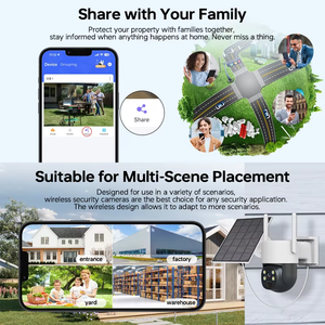 Caméra de sécurité PTZ sans fil solaire 4G WiFi V380 avec capteur CMOS grand angle, audio bidirectionnel, 3MP AOV PIR, étanche IP66 pour extérieur - Product Image 3