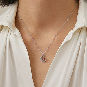 Collana con Ciondolo Luna Semplice per Donne, Accessorio Moda per Uso Quotidiano, Catena per Clavicola - Product Image 3