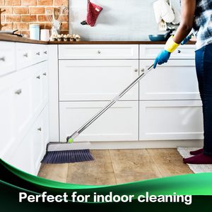 HomeTimes Ensemble <span class=keywords><strong>balai</strong></span> et pelle à poussière amovibles 3-en-1 avec manche et brosse à plancher Manche en acier inoxydable rotatif à 180 ° Gain de place - Product Image 4
