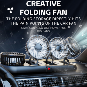 Ventilateur <span class=keywords><strong>de</strong></span> voiture pliable à 4 têtes, lame <span class=keywords><strong>de</strong></span> 4 pouces en PP, rotation à 360 degrés, 3 vitesses, refroidissement USB portable, compatible multi-véhicules 5V/12V/24V - Product Image 2