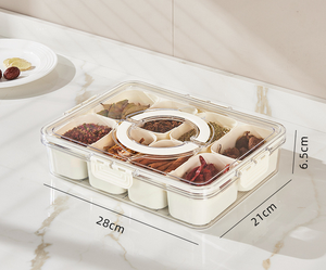 Hộp đựng gia vị bằng nhựa kín di động cho nhà bếp, lưu trữ đồ ăn nhẹ, hộp rau có thể xếp chồng và chia nhỏ - Product Image 5