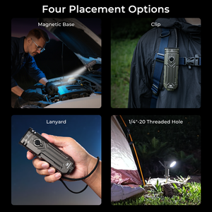 <span class=keywords><strong>Wurkkos</strong></span> HD02 <span class=keywords><strong>linterna</strong></span> multifunción portátil de alta potencia 3200lm LED de larga distancia <span class=keywords><strong>linterna</strong></span> LED plegable magnética - Product Image 5