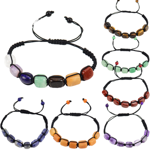 Natural 7 Chakra Feng Shui Ball-Shaped Die-Cut Striped <b>Adjustable</b> Healing Crystal <b>Bracelet</b> Wholesale - Product Image 5