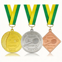 Médailles de compétition de badminton en métal personnalisées, directement de l'usine, haute qualité, écologiques, gravées au laser, récompenses pour événements sportifs
