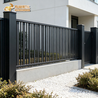 Clôture de jardin en aluminium avec panneaux à lattes verticales, revêtement poudré, pour piscine, jardin, extérieur, cour arrière