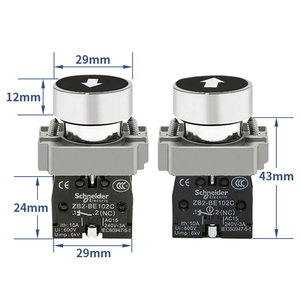 Perilla de Mantenimiento Schneider con Dos Botones de Parada de Emergencia para Cuarto de Interruptores de Techo de Ascensor ZB2-BE101C/102 - Product Image 2
