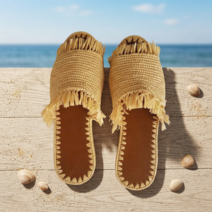 Handmade Straw Raffia Outdoor Slippers Open Toe Breathable Summer Women Girls Slide Sandals - Product Image 6