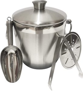 Secchiello per il ghiaccio a doppia parete isolato secchiello per Champagne e vino ben fatto mantiene il ghiaccio congelato più lungo secchiello per il ghiaccio in acciaio inossidabile da 3 litri - Product Image 4