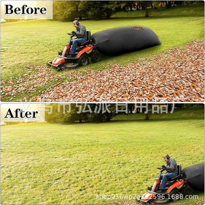 Sac de collecte de feuilles de jardin 200x137cm noir pour le stockage des déchets de tracteur de pelouse - Product Image 1