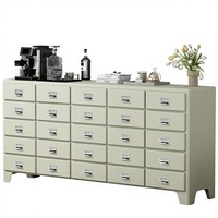 Coffre à pharmacie en métal vert clair à 25 tiroirs |   Armoire de rangement industrielle pour entrée et salon