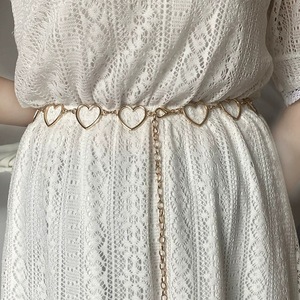 โซ่คาดเอวรูปหัวใจโลหะแฟชั่น ทำจากโลหะผสมสังกะสี เครื่องประดับสำหรับผู้หญิงใส่ได้ทุกวัน - Product Image 1