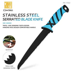 Professional Serrated Outdoor Knife Includes Lanyard Hole 9" Fish Fillet Knife Non-Stick Black Coating Blade Fish Fillet Knife