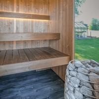 Sauna Tong Kayu Cedar Terlaris, Ruang Sauna Luar Ruangan dengan Pemandangan Panorama yang Indah, Bak Mandi Sauna Tong untuk Terapi Kesehatan