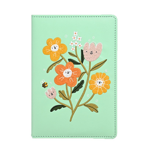 Cuaderno Espiral A5 con Bordado de PU, Diario de Trabajo para Estudiantes, Diseño Floral Simple y Portátil, Regalo - Product Image 1