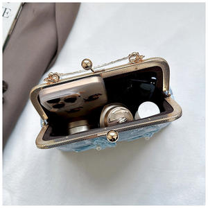 Factory Custom Women Pearl Evening Party Clamp Handbag Fashion Classic Style Ladies Chain <b>Crossbody</b> <b>Bag</b> - Product Image 2