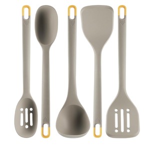 Ensemble d'ustensiles de cuisine en silicone antiadhésifs : spatule, louche à soupe, cuillère ajourée – Kit d'outils de cuisson pour usage domestique - Product Image 4