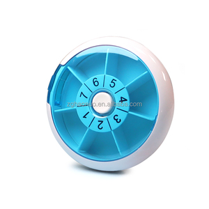Boîte de rangement de pilules ronde portable 7 jours par semaine pour une gestion efficace des médicaments Boîte à pilules à capsules en plastique facile à ouvrir - Product Image 6