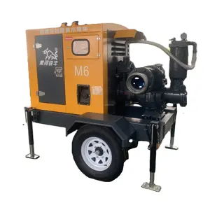 Pompa Air mesin diesel dilengkapi dengan sistem bantu vakum aliran tinggi 6 inci