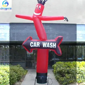 洗车空气男子舞者与箭头工厂价格彩色充气天空木偶广告