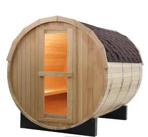 Penjualan Laris Populer Kayu Merah Cedar Hemlock Luar Ruangan Barel Uap Ruang Sauna Cedar Luar Ruangan Barel Sauna