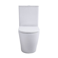 Cuvette de toilettes WC sans bride à double chasse, moderne, en céramique, deux pièces, pour salle de bain