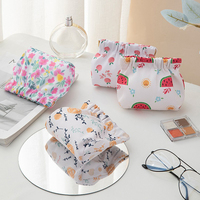 Trousse de maquillage cosmétique avec logo imprimé personnalisé, petite fleur, adorable, fermeture automatique, rouge à lèvres, mini pochettes, porte-monnaie portable