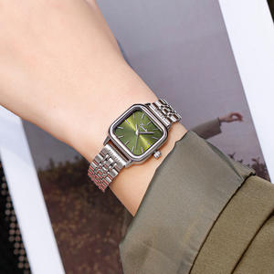 Reloj de mujer nicho reloj cuadrado verde banda de acero reloj de pulsera de estudiante simple y elegante - Product Image 2