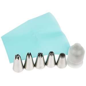 Seamless Piping Tip Set 7-Piece Stainless Steel Rose Cookie Butter Piping Tips Reusable Cake Decorating Supplies - Product Image 3