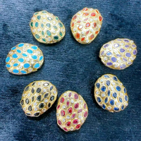 Pendentif poisson CH-JDP1777 coloré en CZ micro-pavé, plaqué or, avec pierre naturelle, bijoux en pierres miniatures multicolores