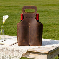 Accessoire cadeau parfait, étui à vin en cuir portable imperméable, étui à vin en cuir personnalisé pour 2 bouteilles