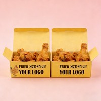 Boîtes d'emballage personnalisées pour hamburgers et frites, ailes de poulet, poulet frit, impression à l'encre de soja, emballages pour restauration rapide en gros